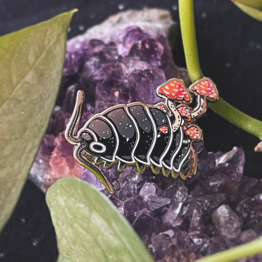 Isopod - Black & Silver ✦ Hard Enamel Pin