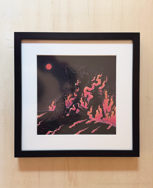 Ashen Rain ✦ Original Framed Painting