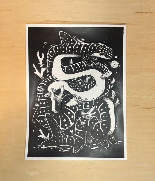 Reef Newt in Ink ✦ Original Illustration