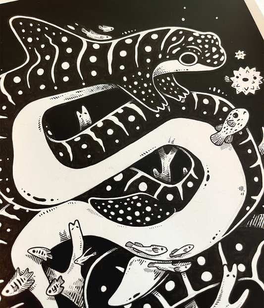 Reef Newt in Ink ✦ Original Illustration