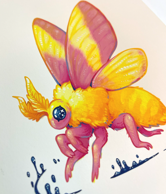 Rosy Maple Moth ✦ Original Illustration