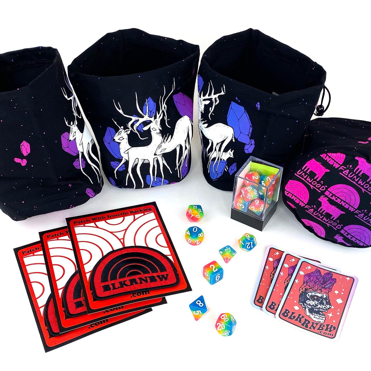Faunwood x BLKRNBW ✦ Space Minerals Dice Bag Kit
